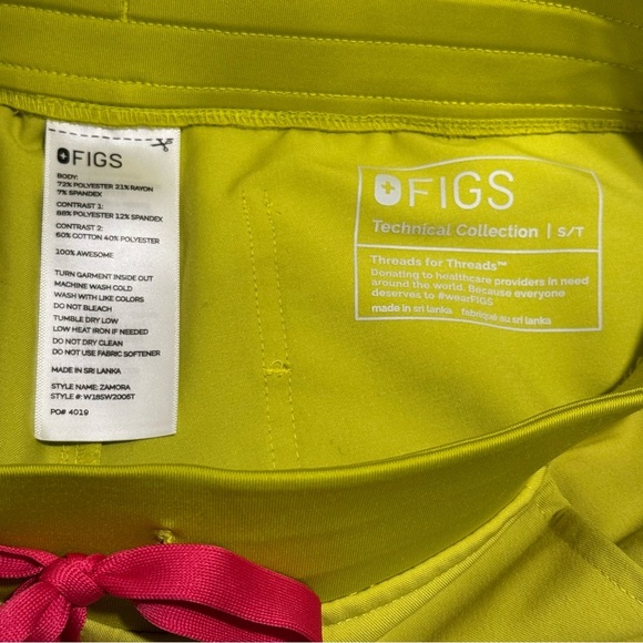 Figs Small Tall Limeade Zamora Scrub Jogger Pants Medical Scrubs Nurse Workwear - Picture 4 of 7